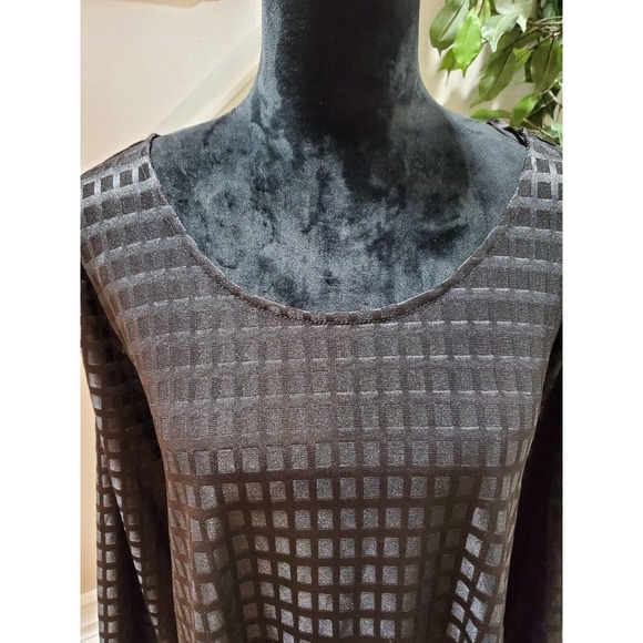Grace Elements Women's Black Polyester Round Neck Long Sleeve Top Blouse Size 3X - Picture 5 of 15